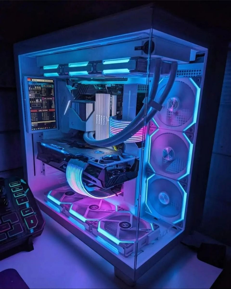 A high-performance gaming rig with custom dynamic illumination